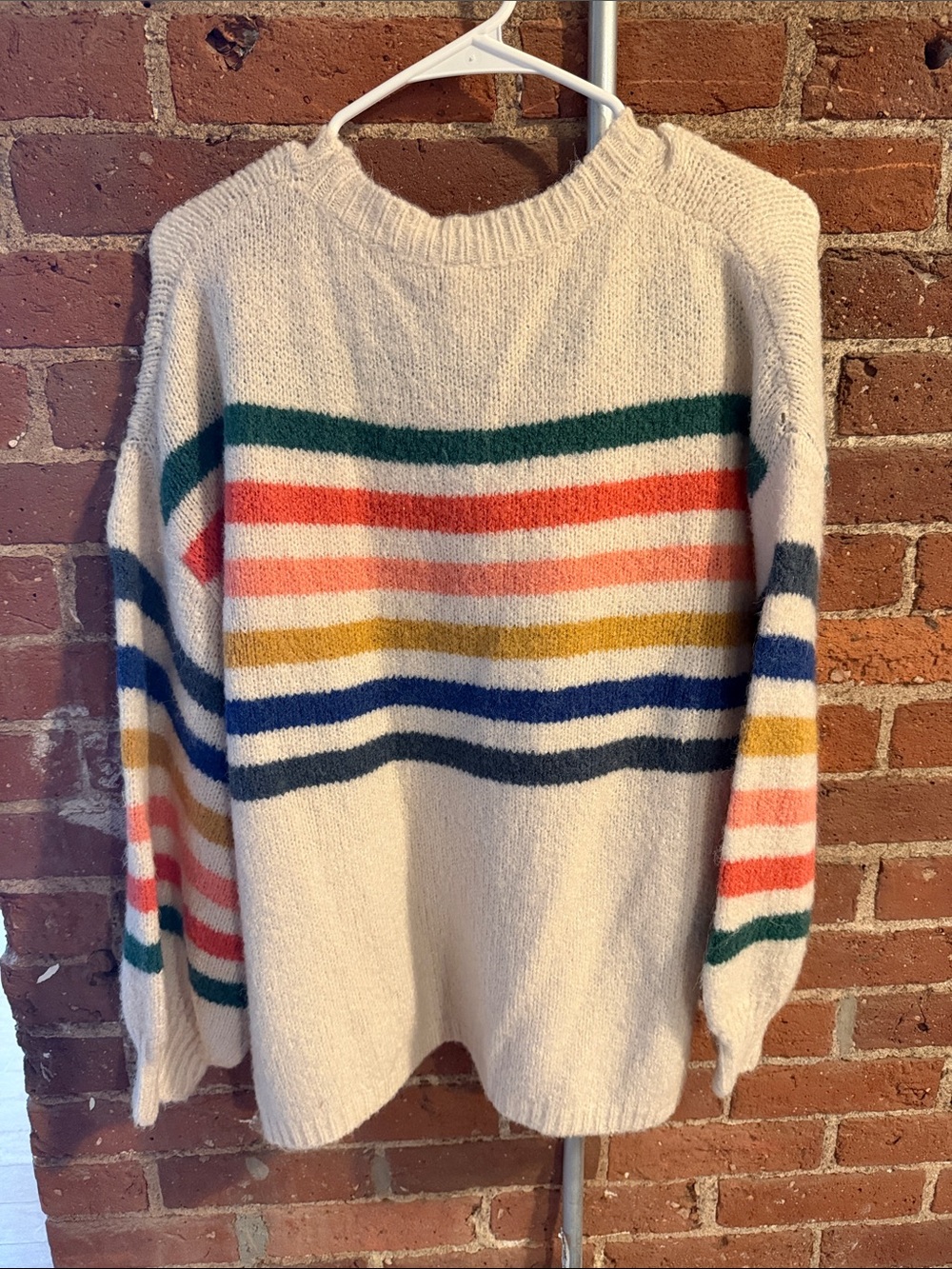 Cream Striped Cozy Knit Sweater - Multicolor - Picture 3 of 4